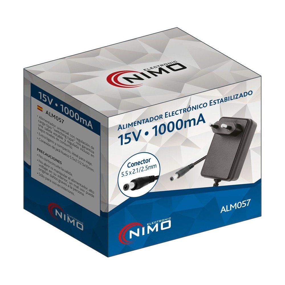 ALIMENTADOR ELECTRONICO ESTABILIZADO 15V – 1000mAh