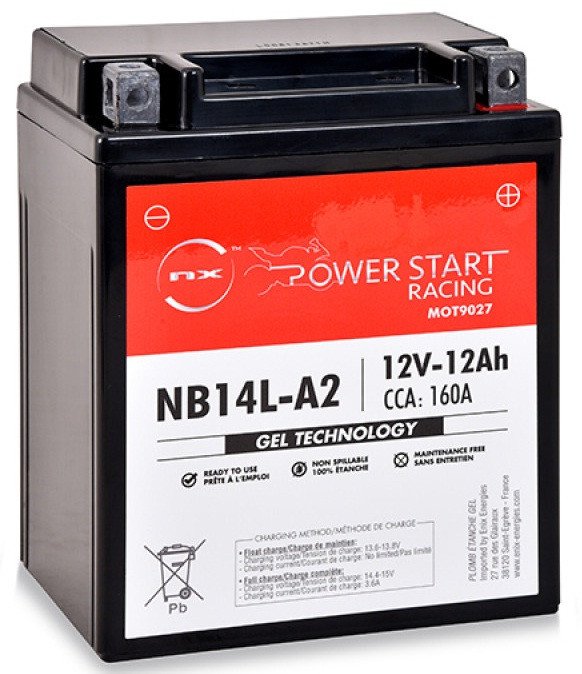 Batería moto Gel YB14L 12V 12Ah