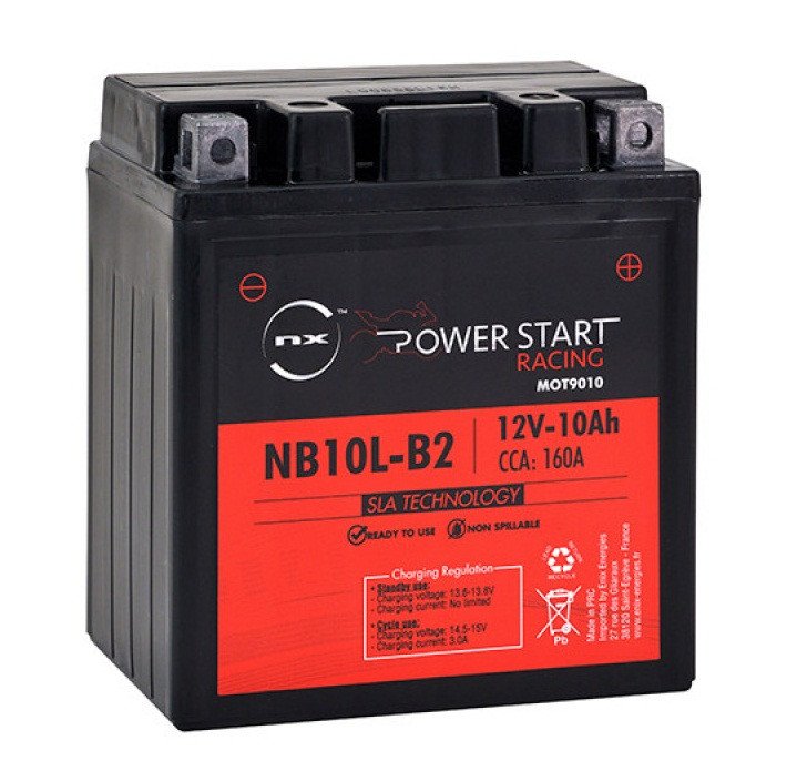 Batería moto YB10L-B2/ NB10L-B2 /12N10-3B / 12N10-3A AGM 12V 10Ah