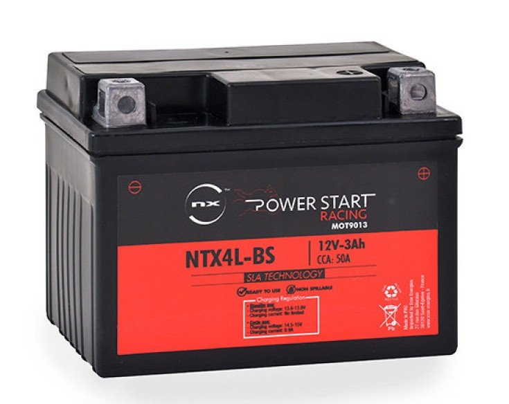 Batería moto YTX4L-BS / NTX4L-BS 12V 3Ah
