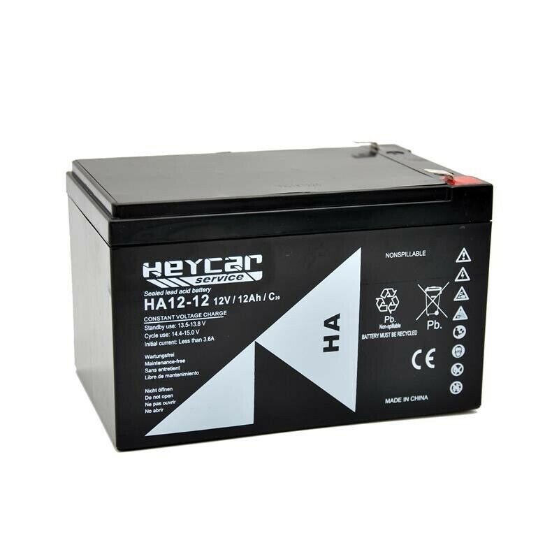 BATERÍA PLOMO AGM HEYCAR SERVICE 12V/12 AH HA12-12