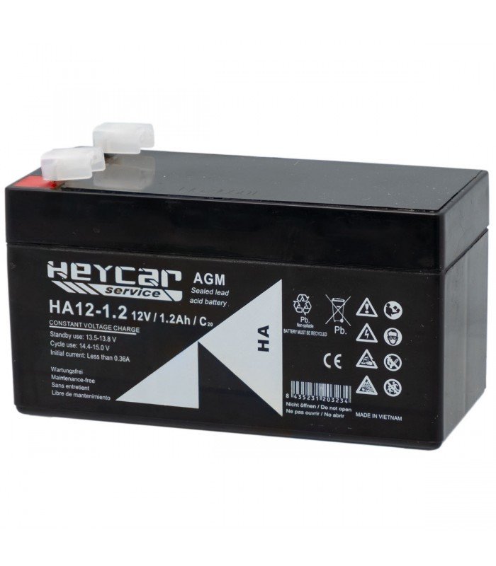 BATERÍA PLOMO AGM HEYCAR SERVICE 12V/1.2AH HA12-1.2