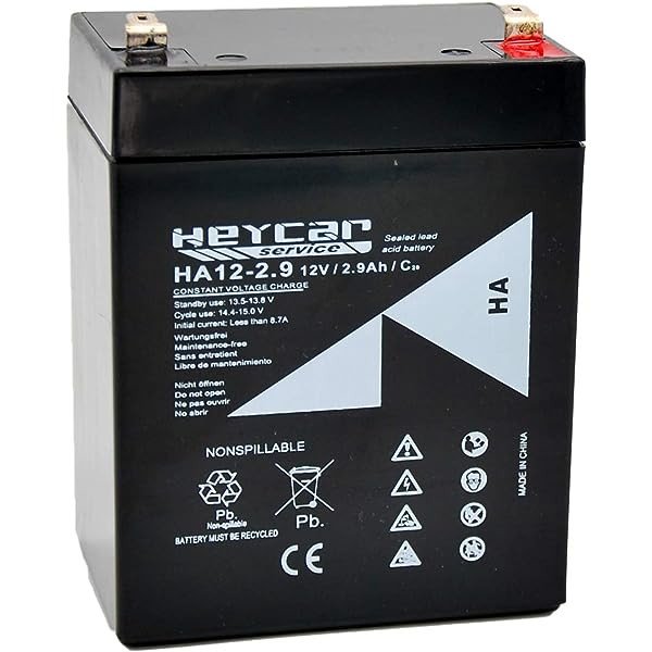 BATERÍA PLOMO AGM HEYCAR SERVICE 12V/2.9AH HA12-2.9