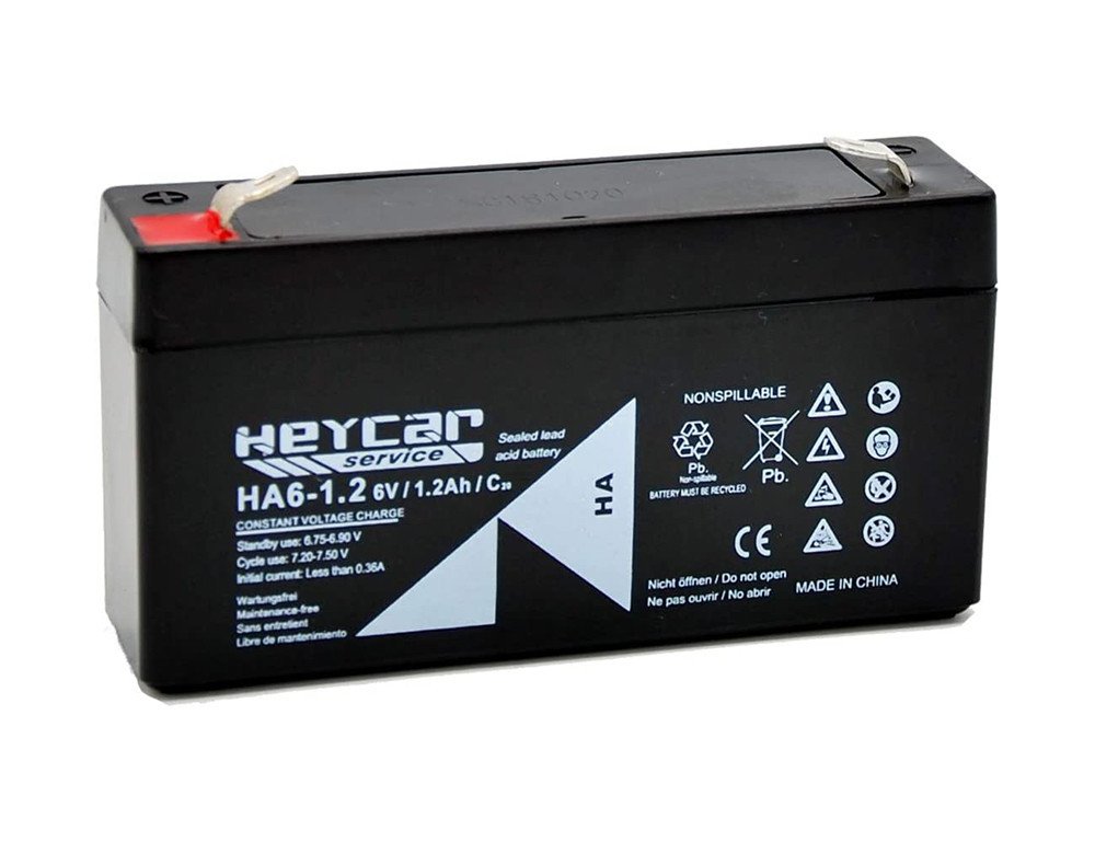 BATERÍA PLOMO AGM HEYCAR SERVICE 6V / 1.2Ah HA6-1.2