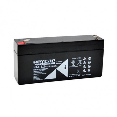 BATERÍA PLOMO AGM HEYCAR SERVICE 6V / 3.2AH HA6-3.2