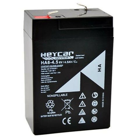 BATERÍA PLOMO AGM HEYCAR SERVICE 6V/4.5AH HA6-4.5
