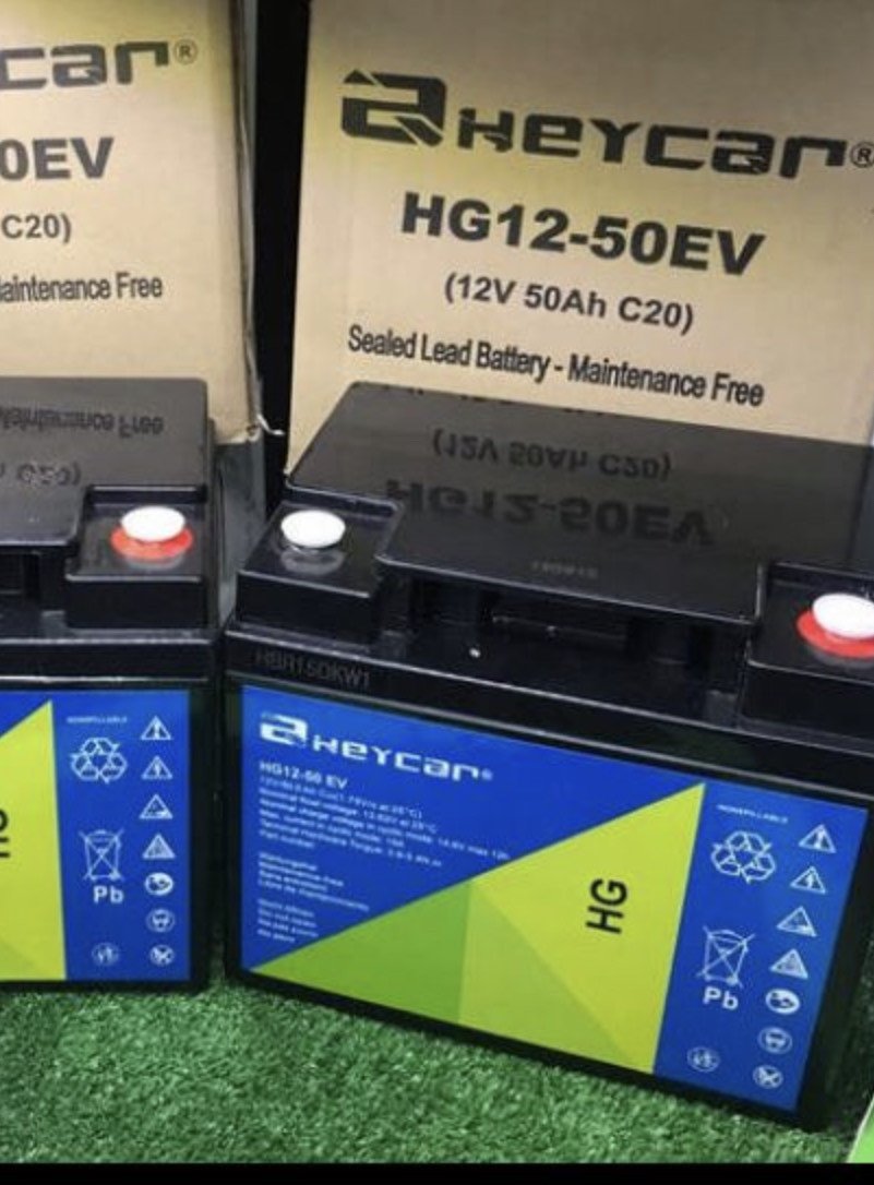 baterías sillas de ruedas pack de 2 baterias12 Voltios 50 Amperios Ciclo Profundo Heycar HG12-50