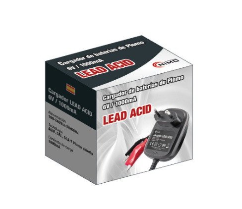CARGADOR BATERIAS DE PLOMO 6V/1000MAH LEAD ACID