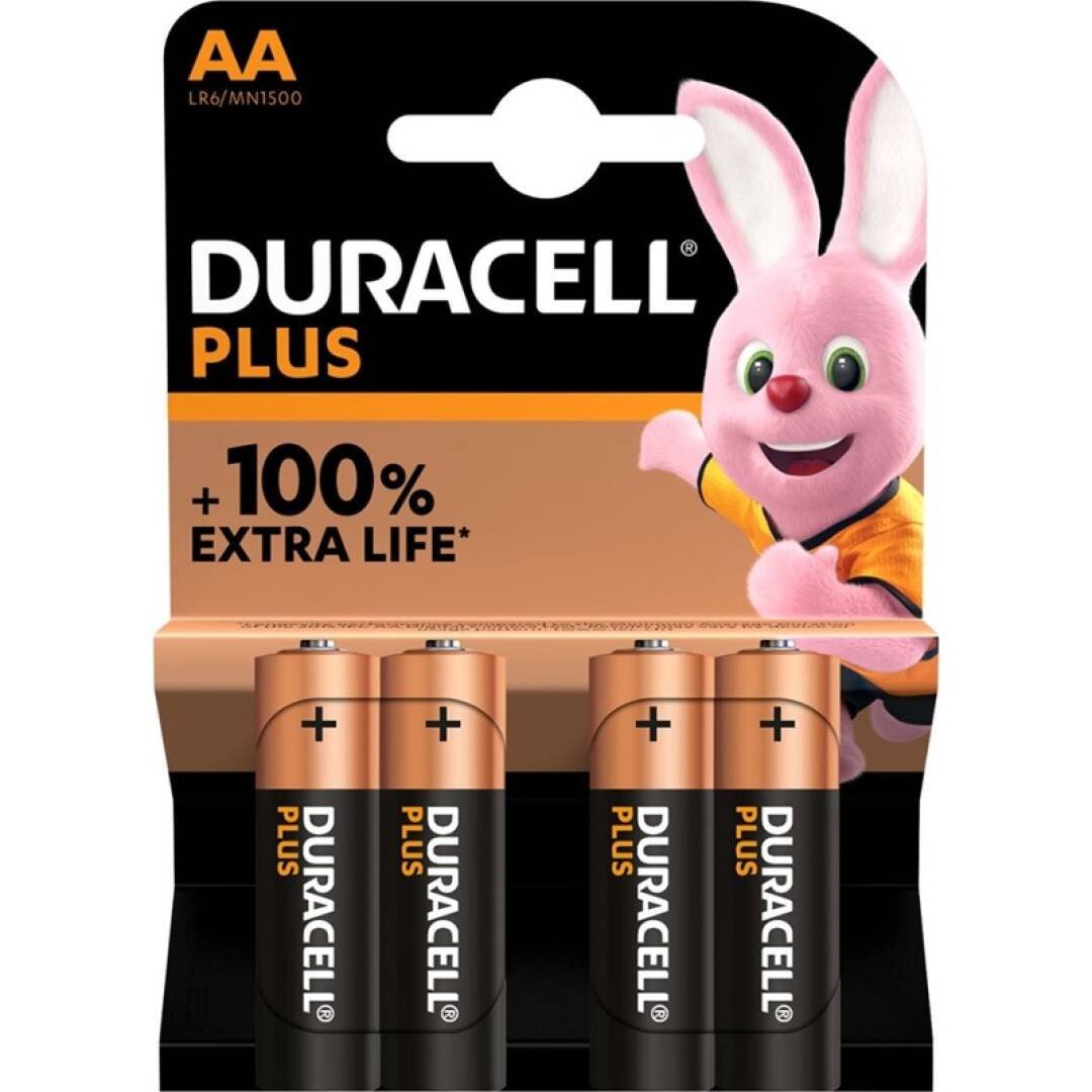 DURACELL PLUS POWER PILA ALCALINA AA LR06 BLISTER*4