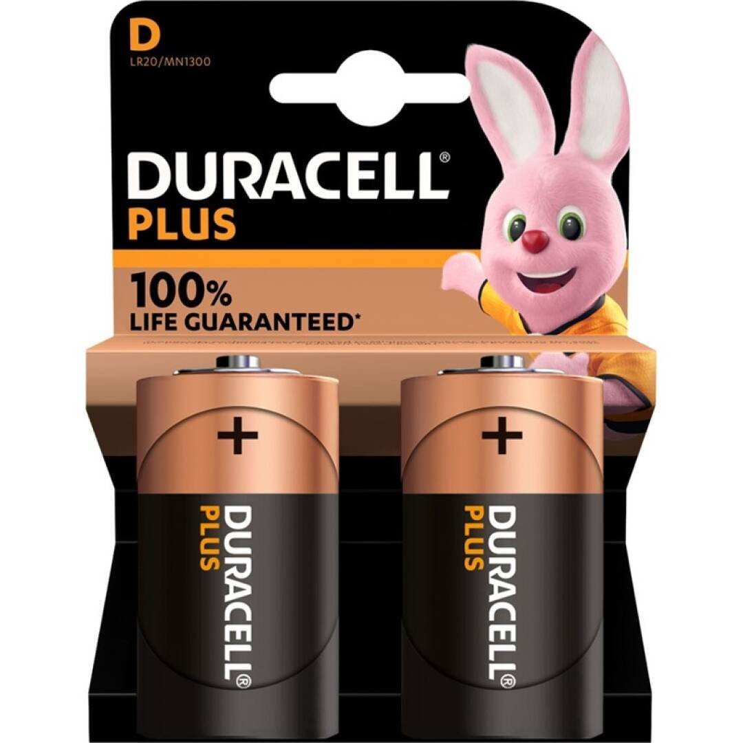 DURACELL PLUS POWER PILA ALCALINA D LR20 BLISTER*2