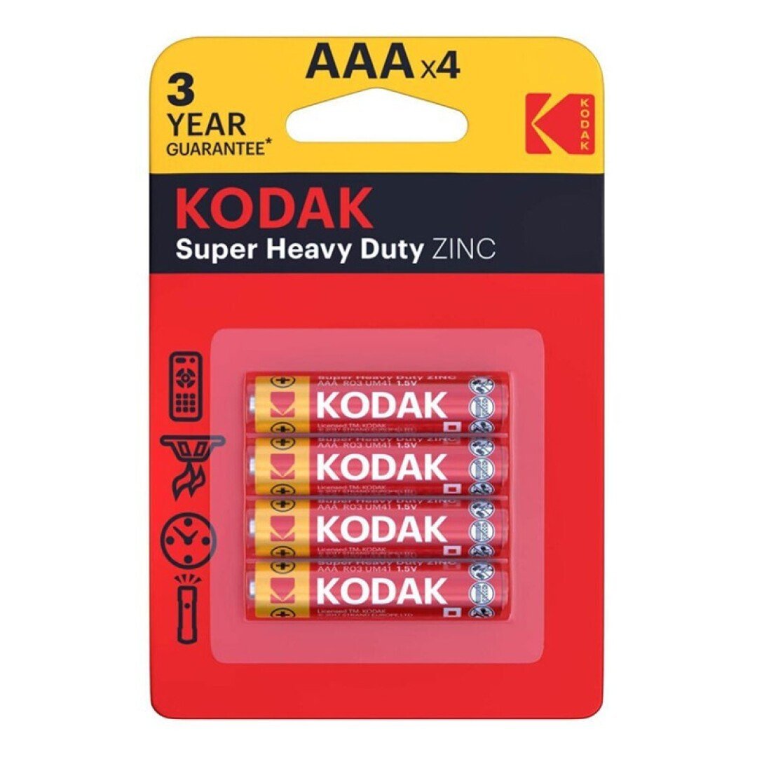 KODAK EXTRA HEAVY-DUTY PILA SALINA AAA LR03 BLISTER*4