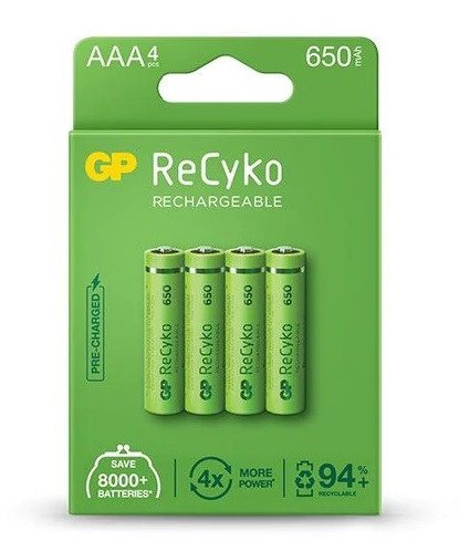 LR03/AAA GP PILA RECARGABLE 650 MAH BLISTER *4