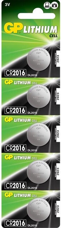 PILA BOTÓN LITIO CR2016 GP 3V BLISTER 5*