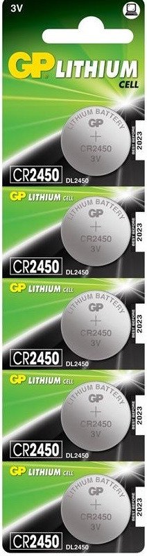 PILA BOTÓN LITIO CR2450 GP 3V BLISTER 5*