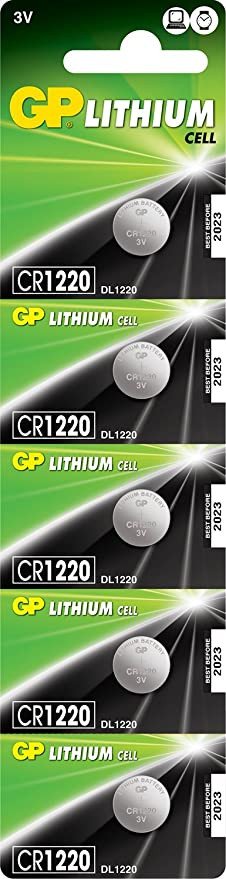 PILA BOTÓN LITIO CR1220 GP 3V BLISTER 5*