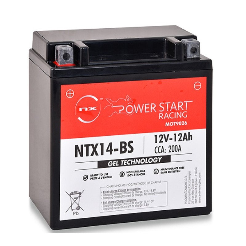 Batería moto Gel YTX14-BS / NTX14-BS 12V 12Ah - Imagen 2