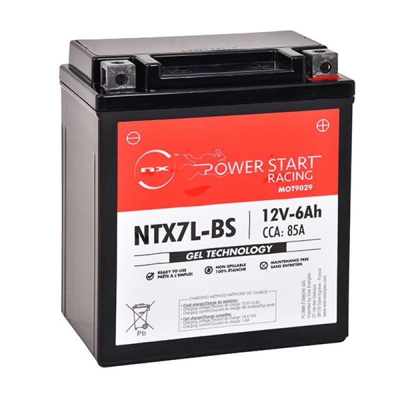 Batería moto Gel YTX7L-BS / NTX7L-BS 12V 6Ah - Imagen 2