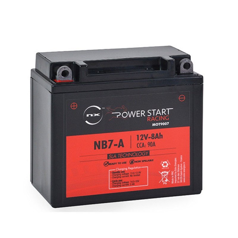 Batería moto YB7-A / NB7-A / 12N7-4B AGM 12V 8Ah - Imagen 2