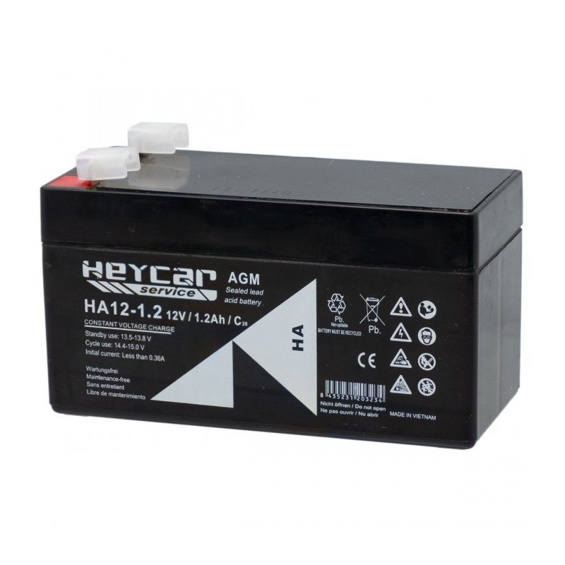 BATERÍA PLOMO AGM HEYCAR SERVICE 12V/1.2AH HA12-1.2 - Imagen 2