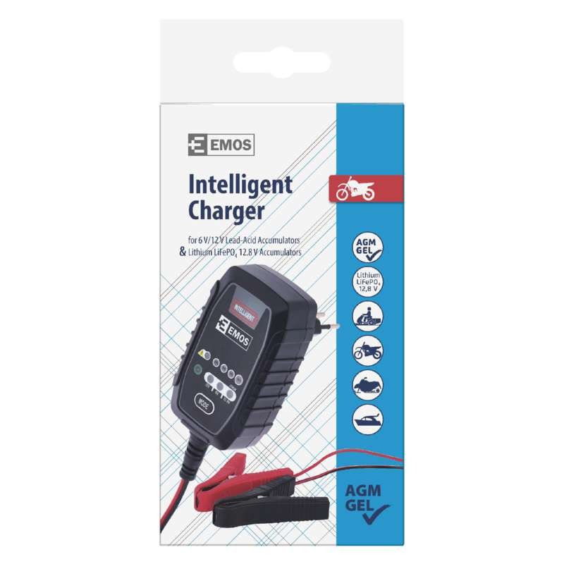 CARGADOR INTELIGENTE DE BATERÍAS 6V / 12V 4Ah EMOS - Imagen 2