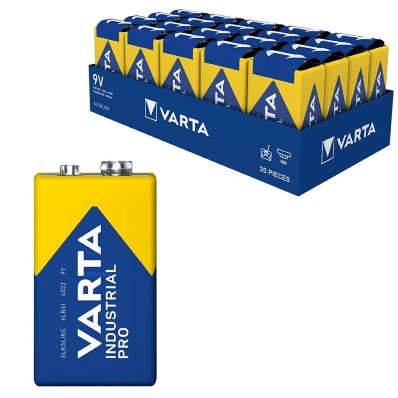 VARTA INDUSTRIAL PRO ALCALINA LR09 9V CAJA*20 - Imagen 2